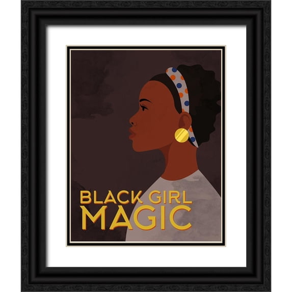 Allen, Kimberly 26x32 Black Ornate Wood Framed with Double Matting Museum Art Print Titled - _Black Girl Magic