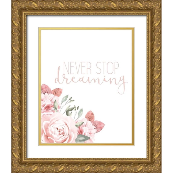 Allen, Kimberly 26x32 Gold Ornate Wood Framed with Double Matting Museum Art Print Titled - Never Stop Dreaming
