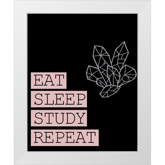 Allen, Kimberly 26x32 White Modern Wood Framed Museum Art Print Titled - Eat Sleep
