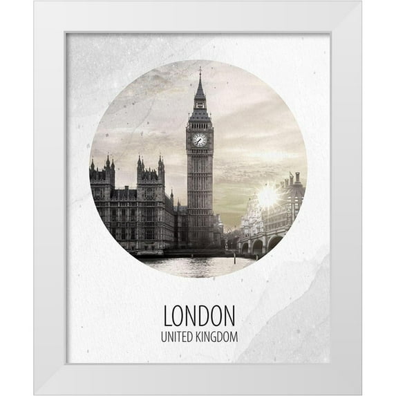 Allen, Kimberly 26x32 White Modern Wood Framed Museum Art Print Titled - London UK