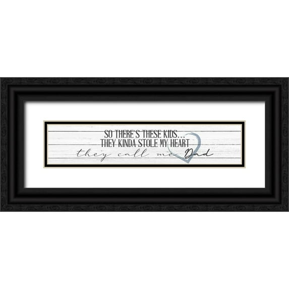 Allen, Kimberly 32x10 Black Ornate Wood Framed with Double Matting Museum Art Print Titled - Call Me Dad