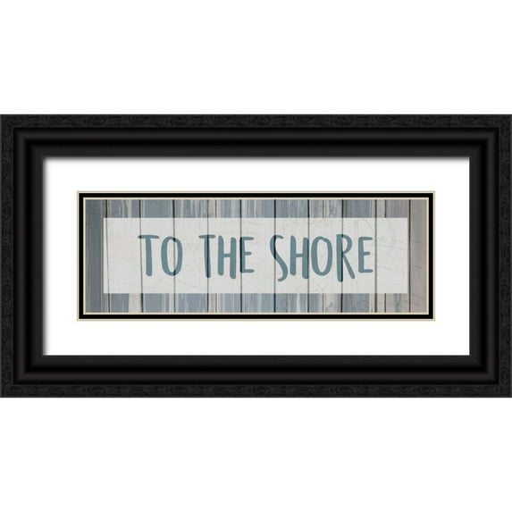 Allen, Kimberly 32x13 Black Ornate Wood Framed with Double Matting Museum Art Print Titled - To the Shore