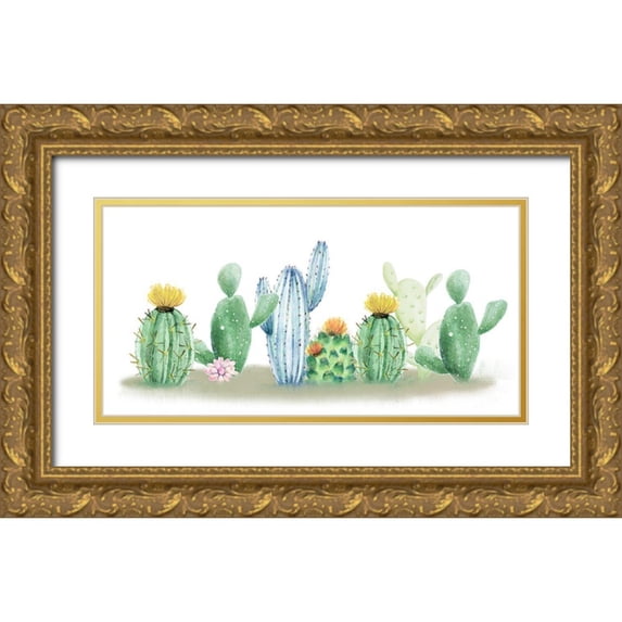 Allen, Kimberly 32x18 Gold Ornate Wood Framed with Double Matting Museum Art Print Titled - Cactus Dreaming