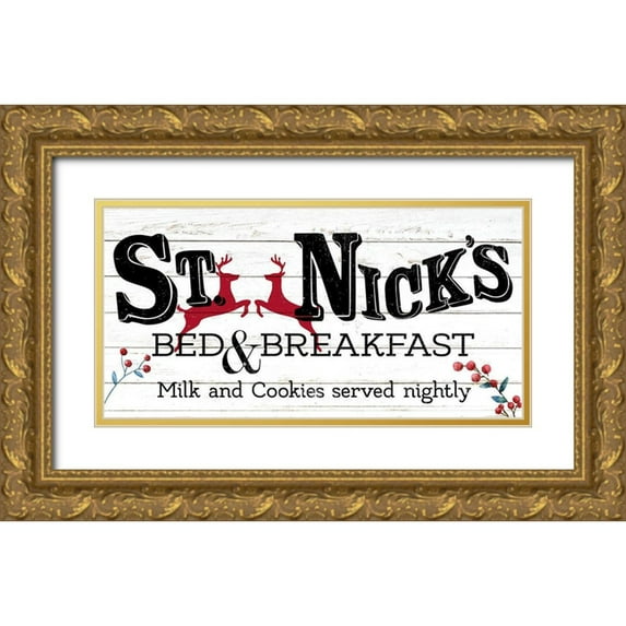 Allen, Kimberly 32x18 Gold Ornate Wood Framed with Double Matting Museum Art Print Titled - St Nicks