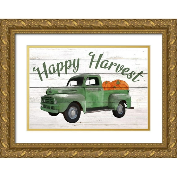 Allen, Kimberly 32x23 Gold Ornate Wood Framed with Double Matting Museum Art Print Titled - Happy Harvest