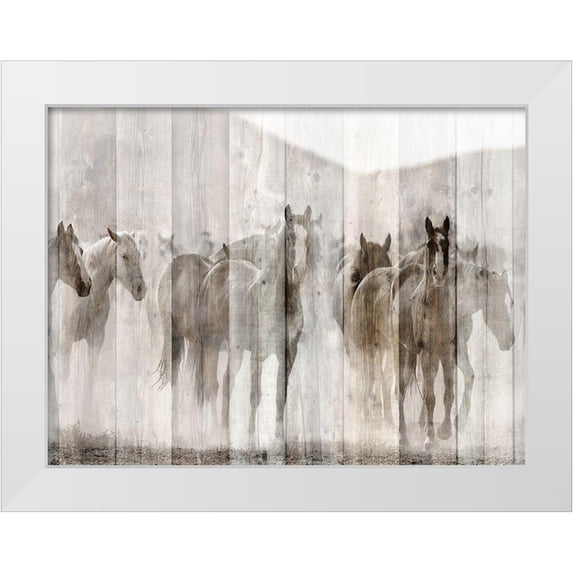 Allen, Kimberly 32x25 White Modern Wood Framed Museum Art Print Titled - Herd