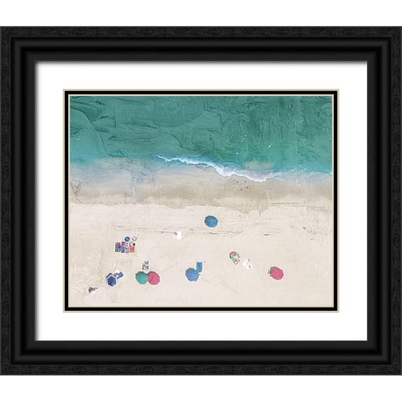 Allen, Kimberly 32x26 Black Ornate Wood Framed with Double Matting Museum Art Print Titled - Aerial Beach 1
