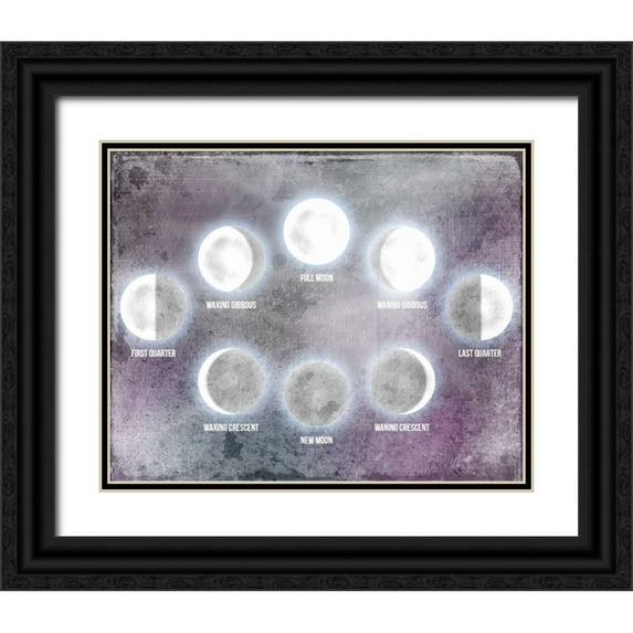 Allen, Kimberly 32x26 Black Ornate Wood Framed with Double Matting Museum Art Print Titled - Phases of the Moon