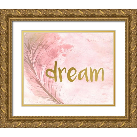 Allen, Kimberly 32x26 Gold Ornate Wood Framed with Double Matting Museum Art Print Titled - Dream Feather