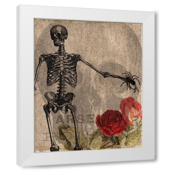 Allen Kimberly 4x14 White Modern Wood Framed Wall Art Titled - Afterlife Friends 2
