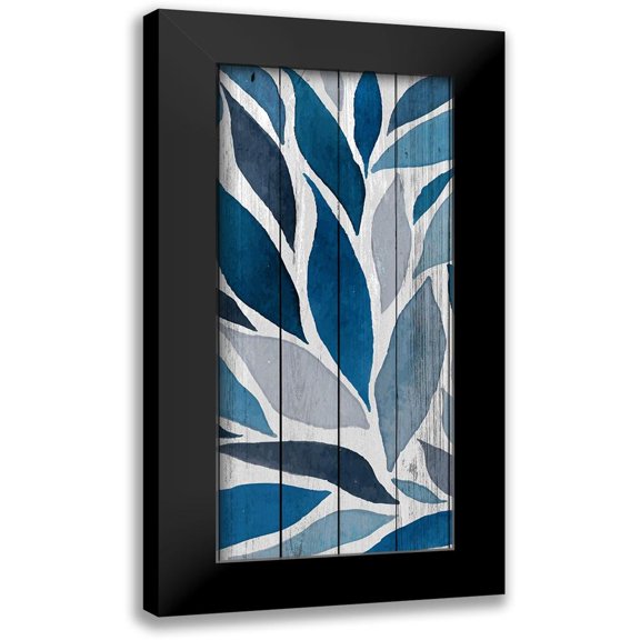 Allen, Kimberly 8x14 Black Modern Framed Museum Art Print Titled - Indigo Leaves 1