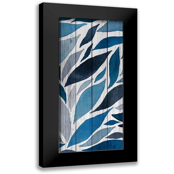 Allen, Kimberly 8x14 Black Modern Framed Museum Art Print Titled - Indigo Leaves 2
