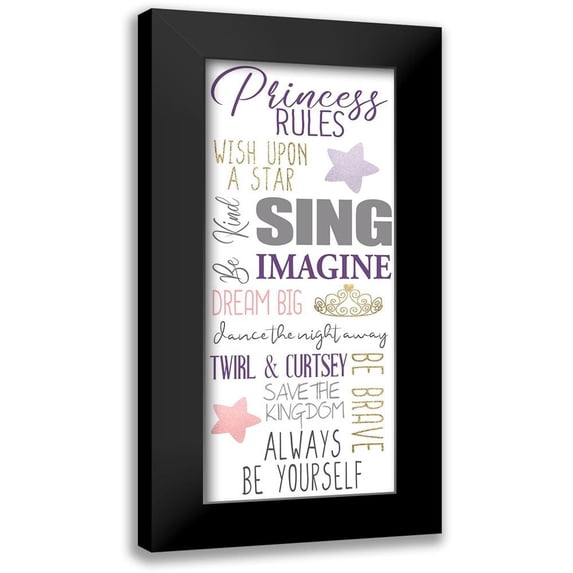 Allen, Kimberly 8x14 Black Modern Framed Museum Art Print Titled - Princess Rules A
