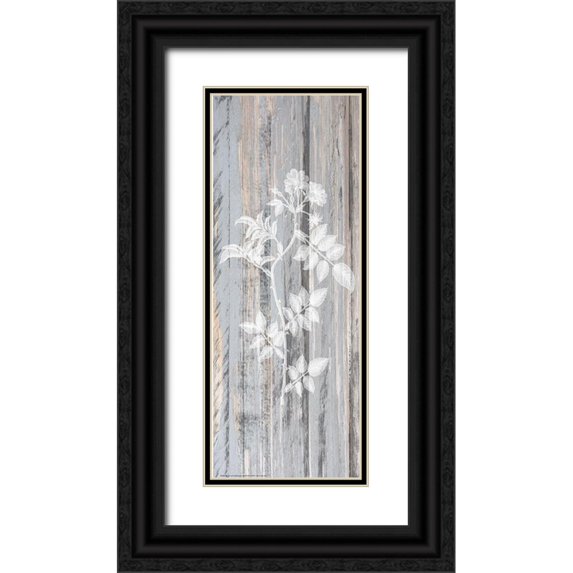Allen, Kimberly 8x14 Black Ornate Wood Framed with Double Matting Museum Art Print Titled - Botanical Wood 1