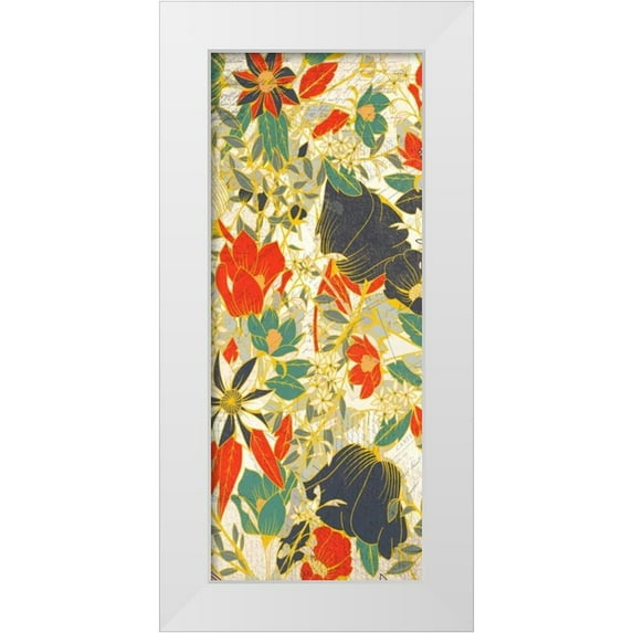 Allen, Kimberly 8x14 White Modern Wood Framed Museum Art Print Titled - Carte Postale Blooms Henna 2