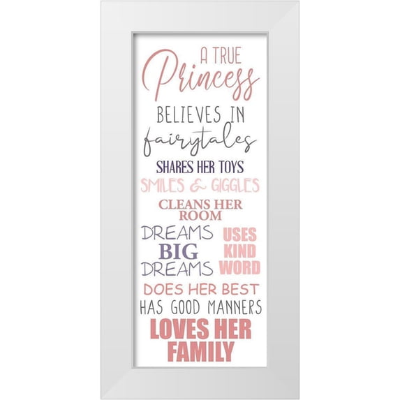 Allen, Kimberly 8x14 White Modern Wood Framed Museum Art Print Titled - Princess Rules B