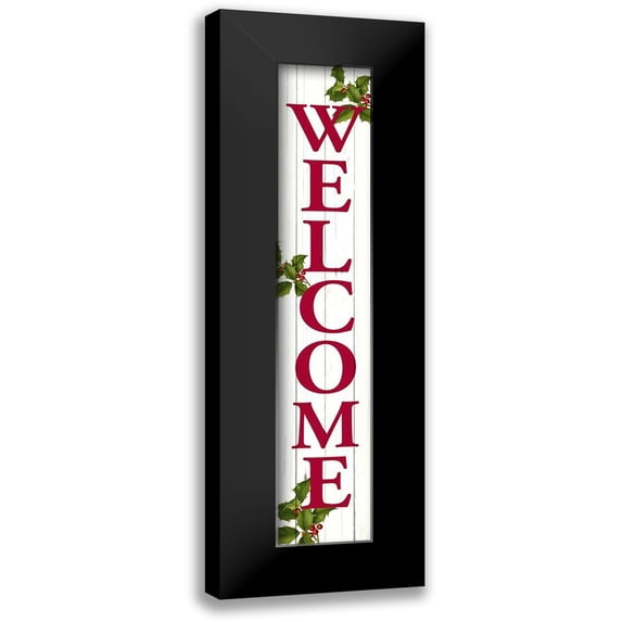 Allen, Kimberly 8x24 Black Modern Framed Museum Art Print Titled - Welcome Christmas Porch Sign