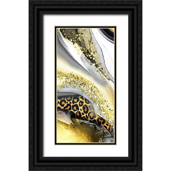 Allen, Kimberly 9x14 Black Ornate Wood Framed with Double Matting Museum Art Print Titled - Agate Leopard 1