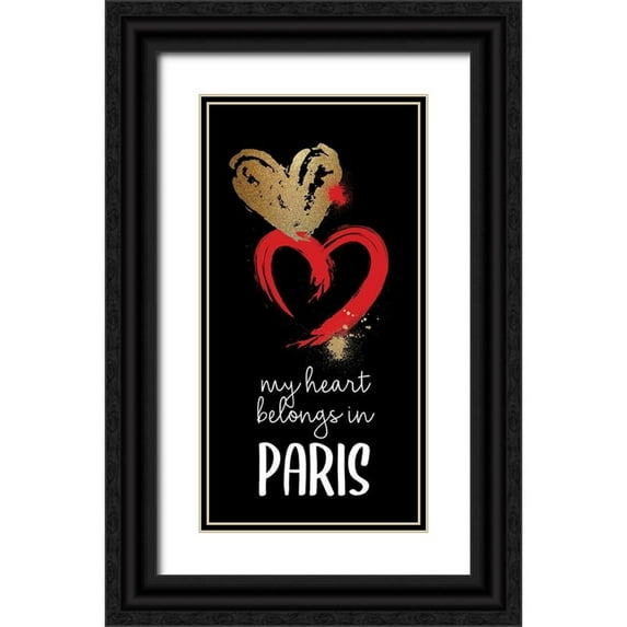 Allen, Kimberly 9x14 Black Ornate Wood Framed with Double Matting Museum Art Print Titled - I Love Paris 2