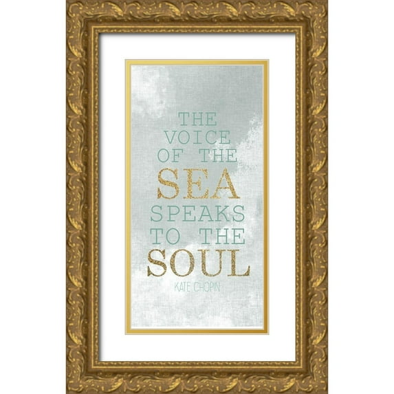 Allen, Kimberly 9x14 Gold Ornate Wood Framed with Double Matting Museum Art Print Titled - The Voice of the Sea 3 Gold