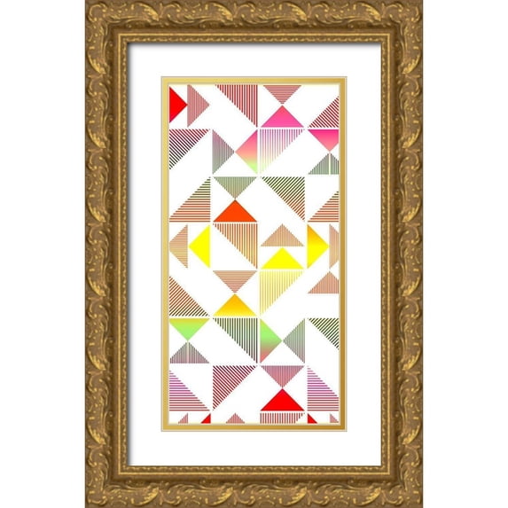 Allen, Kimberly 9x14 Gold Ornate Wood Framed with Double Matting Museum Art Print Titled - Triangle Panel 1 V2