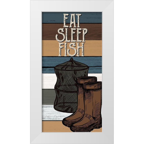 Allen, Kimberly 9x14 White Modern Wood Framed Museum Art Print Titled - Fishing Panel 3 V2