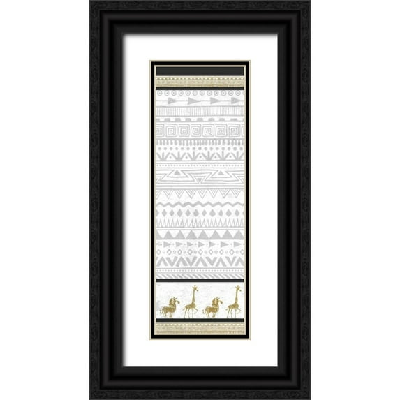 Allen, Kimberly 9x18 Black Ornate Wood Framed with Double Matting Museum Art Print Titled - Tribal Day