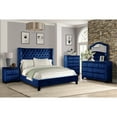 thumbnail image 1 of Allen Queen 5-N Tufted Upholstery Bedroom Set made with Wood in Blue, 1 of 14