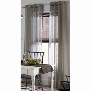 Allen + Roth 95-In Gray Striped Semi-Sheer Grommet Curtain Panel, Light Filtering, Single