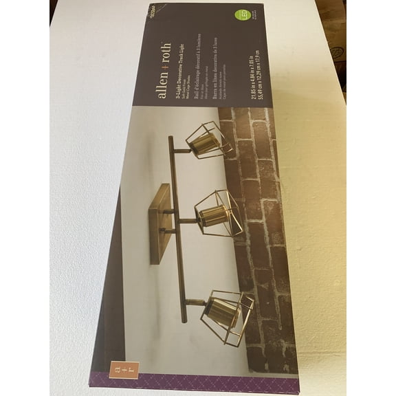 Allen+ Roth Astoria 3-Light 21.85-in GOLD Dimmable LED Track Bar Fixed Light New