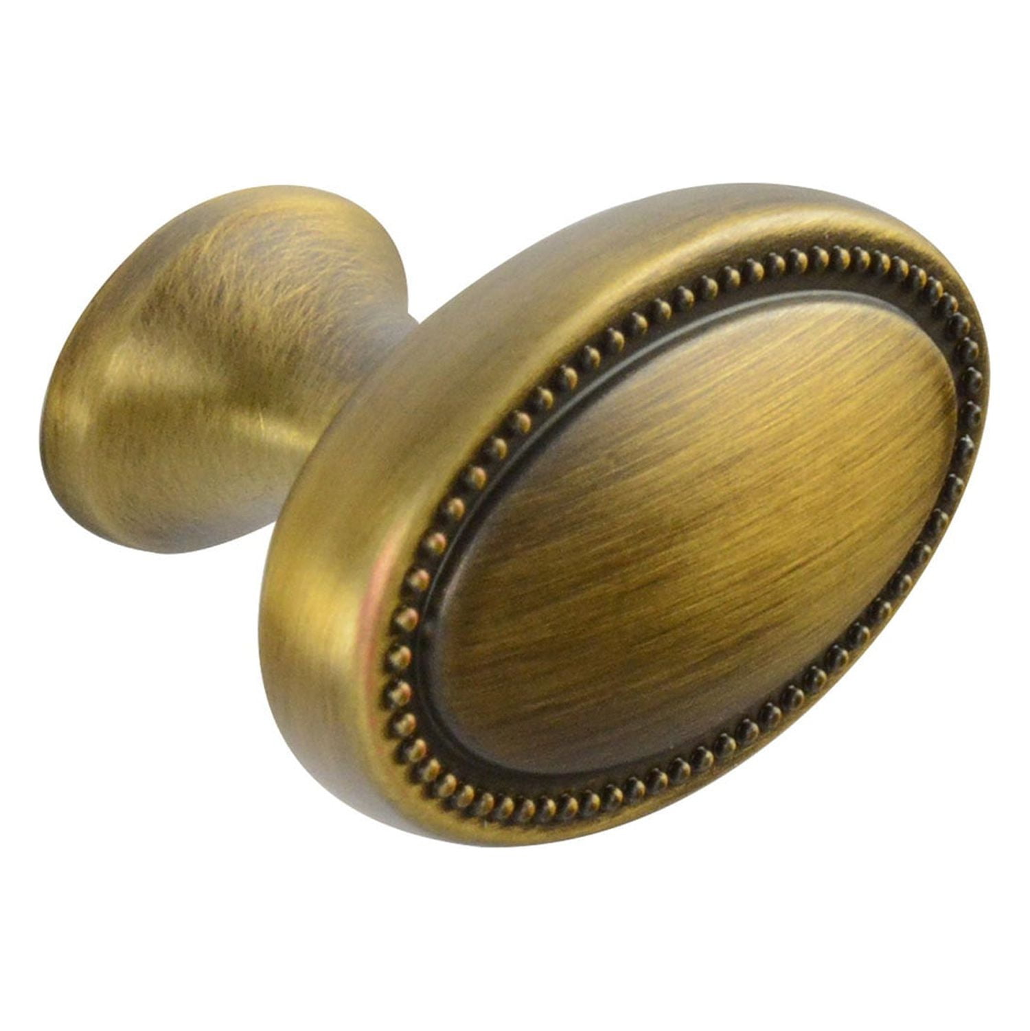 Allen + Roth D2577-38ABLL - 1-1/2 in. (38mm) Oval Cabinet Knob - Aged Brass - 10 Pack