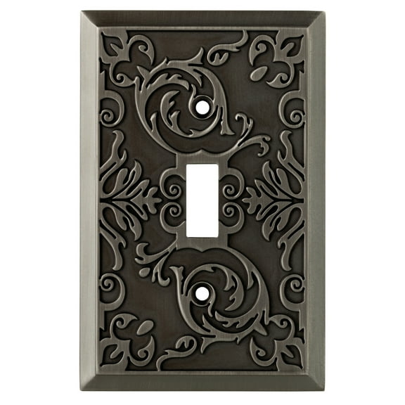 Allen + Roth W27108-904 Fairhope Heirloom Silver Single GFCI Decora Cover Plate