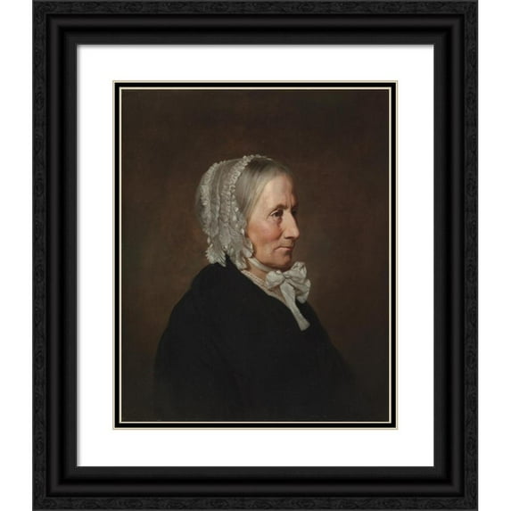 Allen Smith 20x24 Black Ornate Framed Double Matted Museum Art Print Titled: Portrait of the Artist's Mother (Probably Mid-1800s)