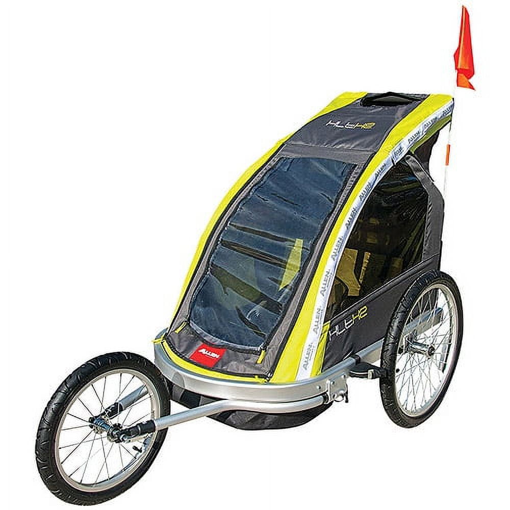 Allen Sports Hi-Viz - Remolque de Bicicleta para 2 niños, Modelo