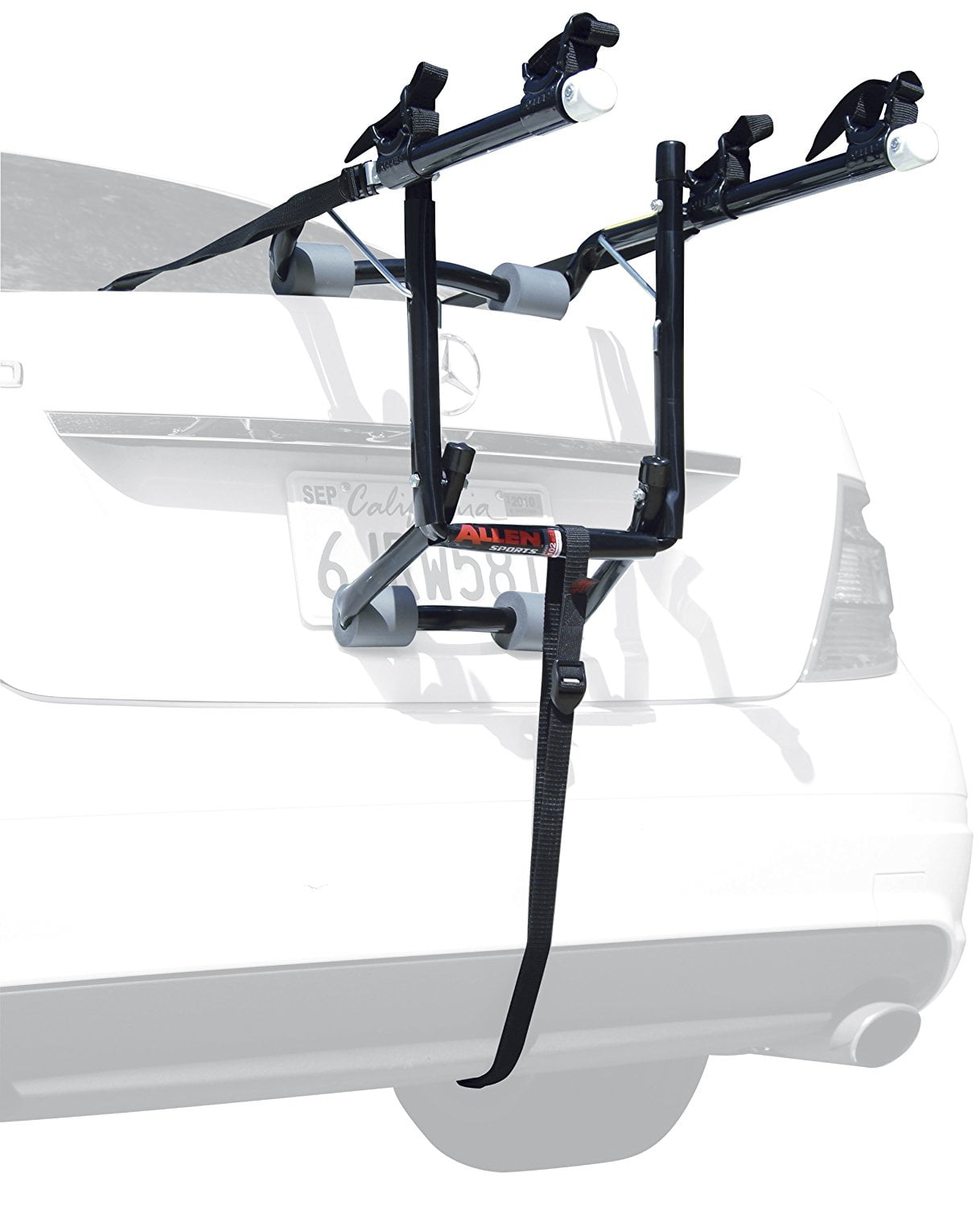 Allen Sports Deluxe 2-Bicycle Trunk Mounted Bike Rack Carrier, Model 102DB, Black