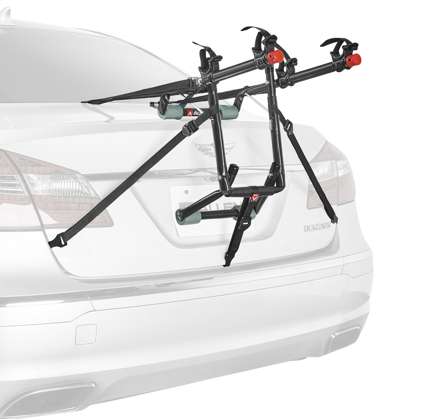 ALLEN SPORTS DELUXE 2-BICYCLE TRUNK MOUNTED BIKE RACK CARRIER, MODEL 102DN, BLACK