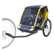 Allen Sports Deluxe Steel 2-Child Bicycle Trailer and Stroller, Model S2, Black