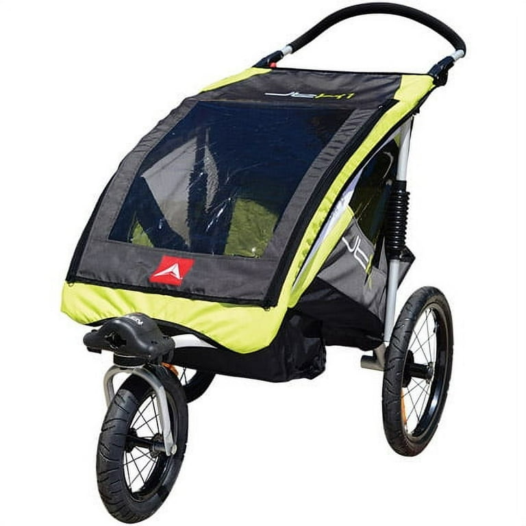 Allen Sports JTX1 Aluminum 1 Child Trailer Swivel Wheel Jogger Green
