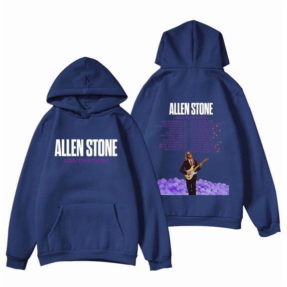Allen Stone 2025 Tour Merch Unisex Fleece Lined Printed Long Sleeve Pullover Hoodie