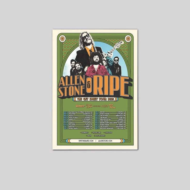 Allen Stone And Ripe The Get Sweet Tour 2025 Poster Size 24''x36 ...