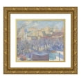 thumbnail image 1 of Allen Tucker 14x12 Gold Ornate Wood Frame and Double Matted Museum Art Print Titled - Madison Square, Snow (1904), 1 of 4