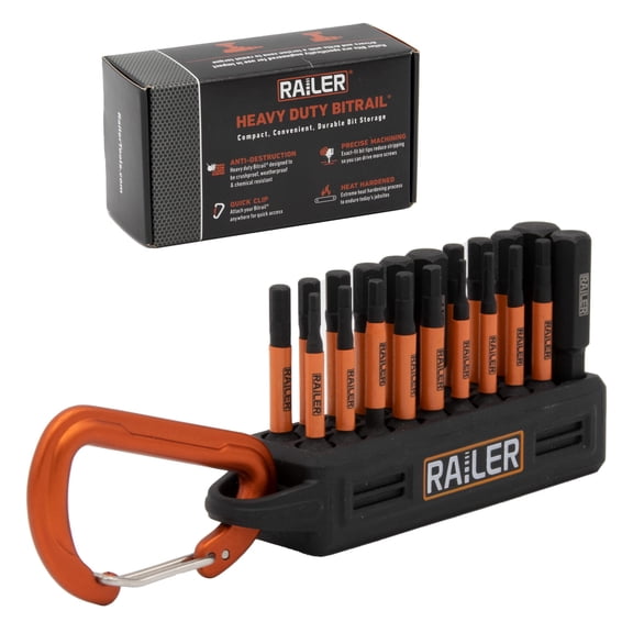 Allen Wrench Hex Bit Set - Railer 2 Inch Impact Driver 20pc Hex Bit Set With A Bit Holder & Carabiner. Premium S2 Steel, Ideal For Furniture Screws