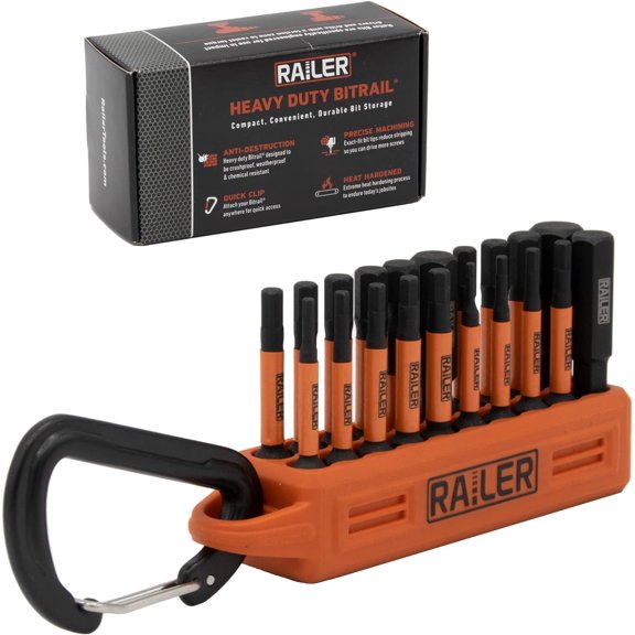Allen Wrench Hex Bit Set - Railer 2 Inch Impact Driver 20pc Hex Bit Set With A Bit Holder & Carabiner. Premium S2 Steel, Ideal For Furniture Screws