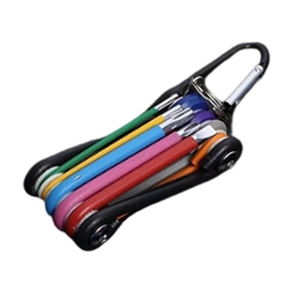 Allen Wrench Set Colored Foldable 9 Piece Hex Key Set with Carabiner Clip for Bicycle Repair Furniture Assembly