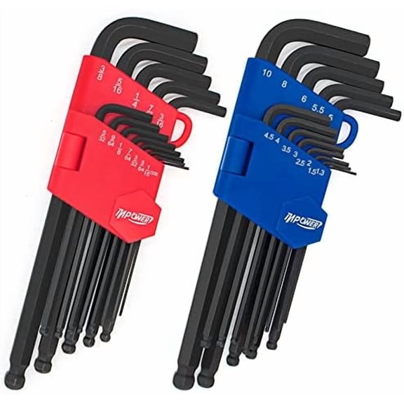 Allen Wrenches Set, 26pcs SAE and Metric Allen Key Set, Long Arm Ball End Hex Key Set Tools for Hex Socket Screws - 2 Sets