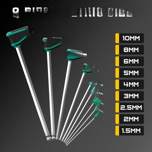 Allen Wrenches Sets, 18-Piece T-Handle Allen Wrench Set, Metric and SAE Allen Key Set with Plastic Holder, 1.5-10MM & 1/16"-3/8", Long Arm Hex Key Set with Ball End for Basic Home Bike Repair$$