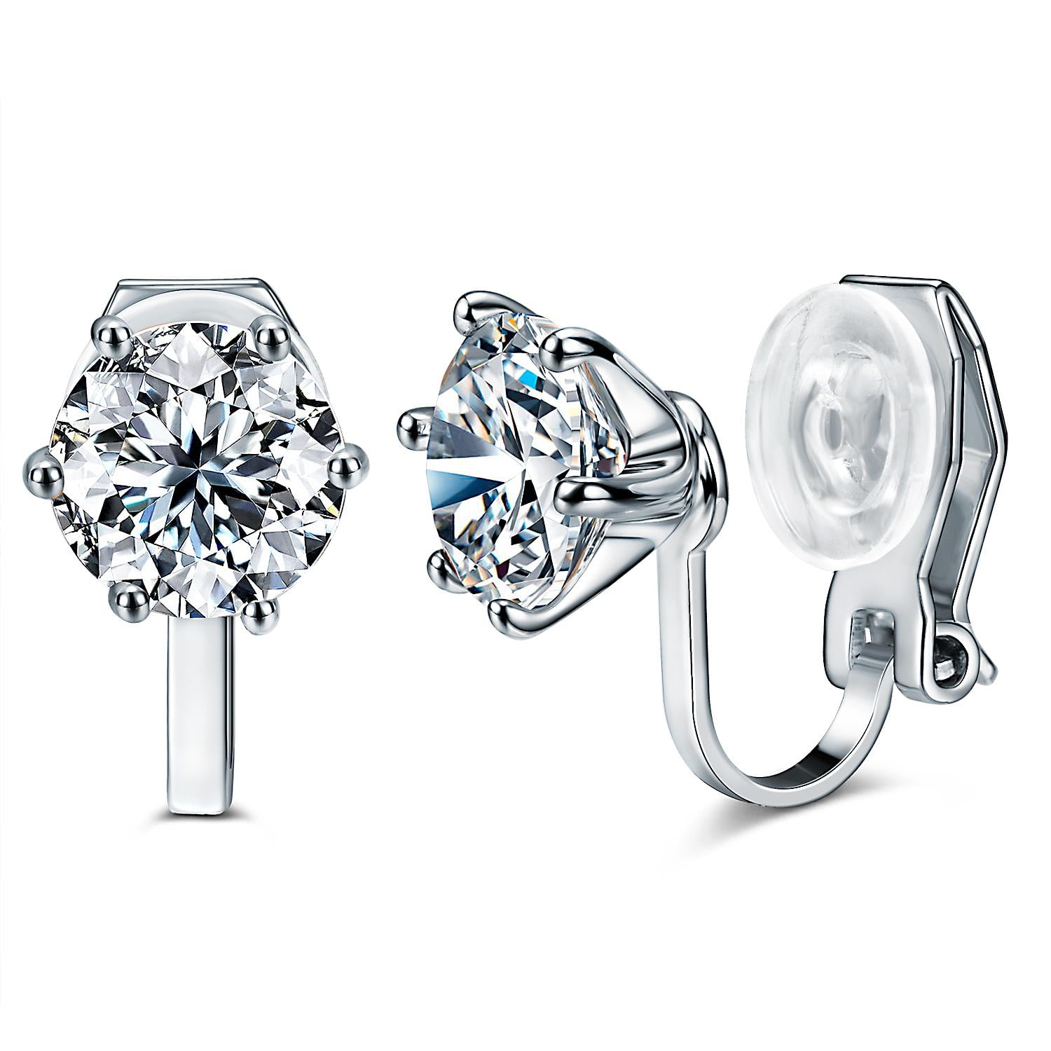 Faship Sparkling AB Crystal Clip On Style Floral Earrings - Walmart.com
