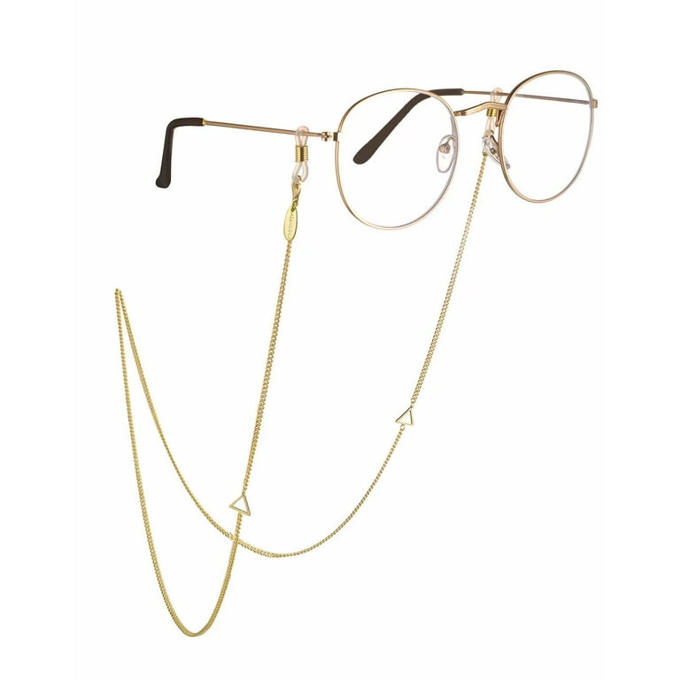 AllenCOCO 18K Gold Plated Eyeglass Chain for Women, Graduation