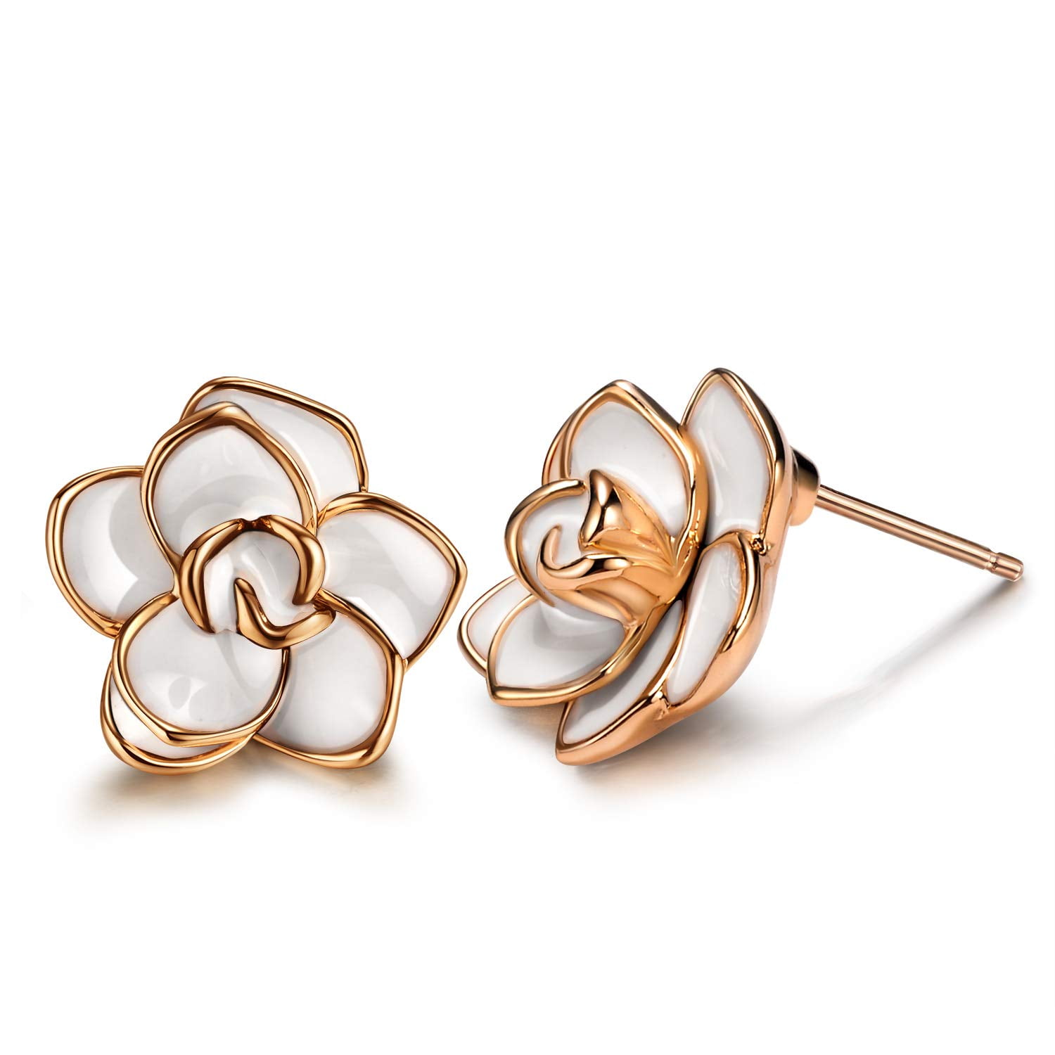 Randa White Flower Stud Earrings main image 1
