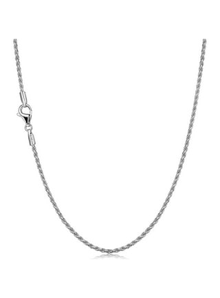 AllenCOCO 1.2mm Sterling Silver Chain Necklace Thin Cable Chain Silver  Necklace Rope Chain Perfect Replacement for Pendant 16/18/21 Inch,Ideal  Gifts for Loved 